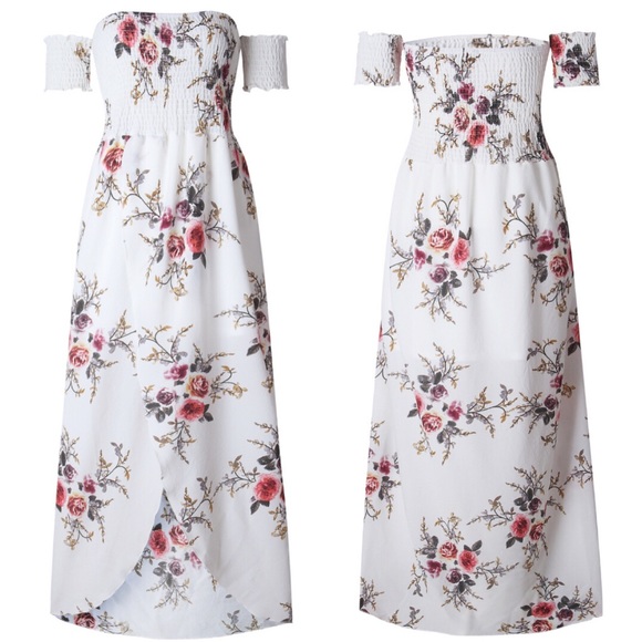 Vacation Ready white floral off shoulder dress - Picture 7 of 7